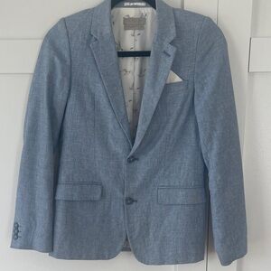 Boy’s Classic Light Blue Linen Blazer From the UK